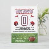 Blue and Red Football Baby Shooter Einladung (Stehend Vorderseite)