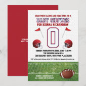 Blue and Red Football Baby Shooter Einladung (Vorne/Hinten)