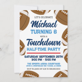 Blue and Red Football Team Geburtstagsparty Einladung