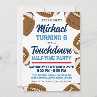 Blue and Red Football Team Geburtstagsparty Einladung