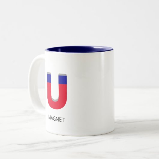Blue and Red Magnet Zweifarbige Tasse (Vorderseite Links)