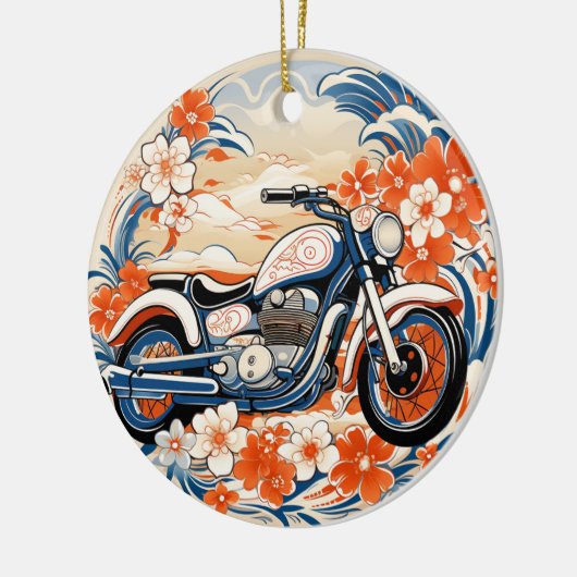 Blue and Red Motorrad Chiyogami Ornament (Links)