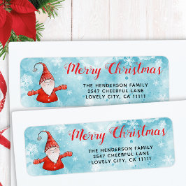 Blue and Red Niedlich Gnome Christmas Address