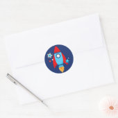 Blue and Red Rocket Outer Space Stickers (Umschlag)
