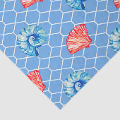 Blue and Red Seashells Seidenpapier (Ausschnitt)