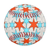 Blue and Red Star Print Baseball (Rückseite)