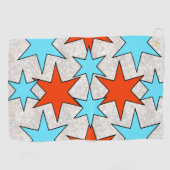 Blue and Red Star Print Golfhandtuch (Horizontal)