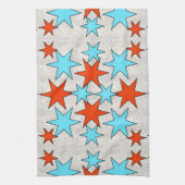 Blue and Red Star Print Handtuch (Vertikal)