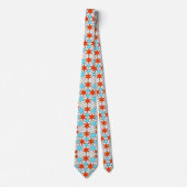 Blue and Red Star Print Krawatte (Vorderseite)