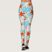 Blue and Red Star Print Leggings (Rückseite)