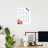 Blue and Red Tropical Fish Seating Chart 16x20 Poster (Heimbüro)
