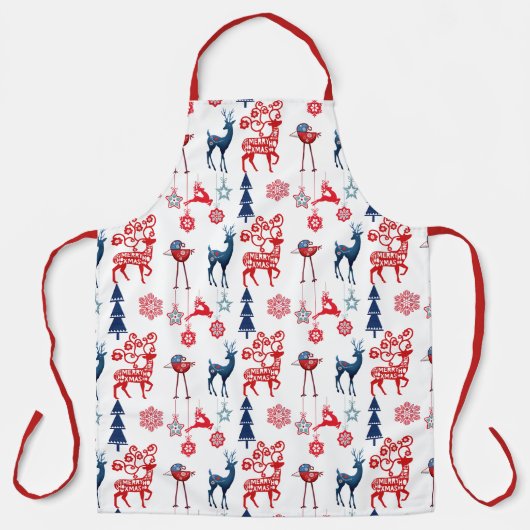 Blue and Red Ugly Christmas Designs Schürze (Vorderseite)