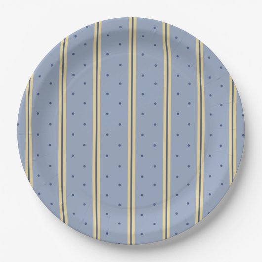 Blue and Sand Stripe Pappteller (Vorderseite)