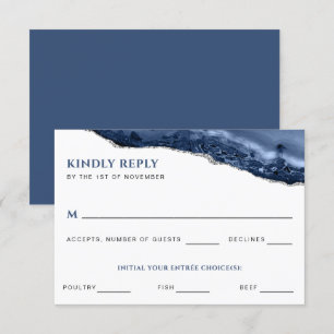 Blue and Silver Agate Geode UAWG Repcard Einladung