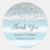 Blue and Silver Birthday Stickers (Vorderseite)