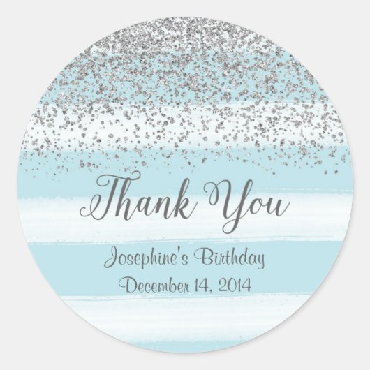 Blue and Silver Birthday Stickers (Vorderseite)