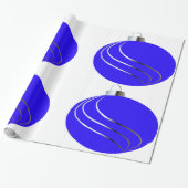 Blue and Silver Christmas Tree Bulb Wrapping Paper Geschenkpapier (Ungerollt)