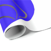 Blue and Silver Christmas Tree Bulb Wrapping Paper Geschenkpapier (Rolleneckpunkt)