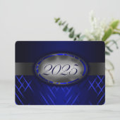 Blue and Silver Class of 2025 Einladung (Stehend Vorderseite)