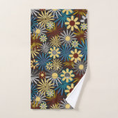 Blue and Silver Daisis Badetuch Set (Handtuch)