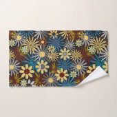 Blue and Silver Daisis Badetuch Set (Handtuch)