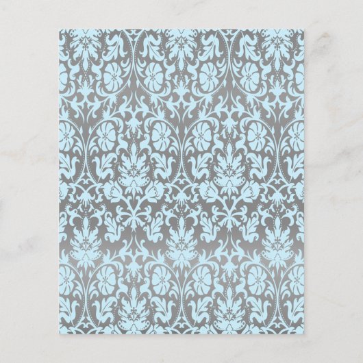 Blue and Silver Damask Teddy Bears - Spiel Flyer (Hinten)