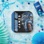 Blue and Silver Football Themed Party Plate Pappteller (Party)