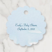 Blue and Silver Glitzer Stars Kinderduschkerze Geschenkanhänger (Rückseite)