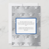 Blue and Silver Graduation Einladung (Rückseite)