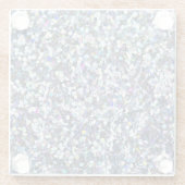 Blue and Silver Imitats Glitzer Moderne Geschenkid Glasuntersetzer (Rückseite)