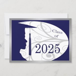 Blue and Silver Man Silhouette 2025 Card Einladung