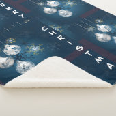 Blue and Silver Ornament Merry Christmas Blanket Sherpadecke (3/4)