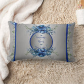 Blue and Silver Petal Symphony Lendenkissen (Decke)
