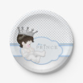 Blue and Silver Prince Baby Dusche Pappteller (Vorderseite)