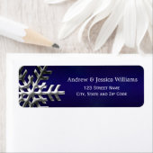 Blue and Silver Snowflake Address Labels (Insitu)