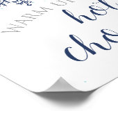 Blue and Silver Snowflake Hot Chocolate Bar Sign Poster (Ecke)