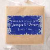 Blue and Silver Snowflake Water Flasche Label (Insitu)