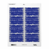 Blue and Silver Snowflake Water Flasche Label (Vorne)