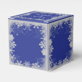 Blue and Silver Snowflake Wedding Geschenkschachtel