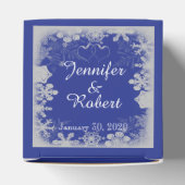 Blue and Silver Snowflake Wedding Geschenkschachtel (Oben)