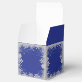 Blue and Silver Snowflake Wedding Geschenkschachtel (Geöffnet)