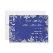 Blue and Silver Snowflake Wedding Save the Date