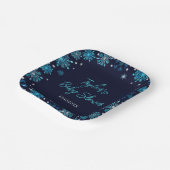 Blue and Silver Snowflakes Baby Dusche Pappteller (Gewinkelt)