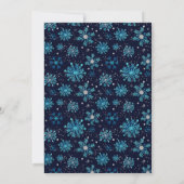 Blue and Silver Snowflakes Winter Baby Dusche Einladung (Rückseite)