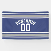Blue and Silver Sports Jersey Individuelle Name Nu Banner (Horizontal)