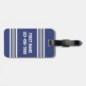 Blue and Silver Sports Jersey Individuelle Name Nu Gepäckanhänger (Rückseite horizontal)
