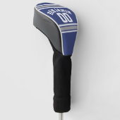 Blue and Silver Sports Jersey Individuelle Name Nu Golf Headcover (angewinkelt)