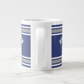Blue and Silver Sports Jersey Individuelle Name Nu Jumbo-Tasse (Rückseite)