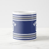 Blue and Silver Sports Jersey Individuelle Name Nu Jumbo-Tasse (Vorderseite)