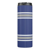 Blue and Silver Sports Jersey Individuelle Name Nu Thermosbecher (Rückseite)